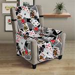 Casino Card And Chip Pattern Print Armchair Protector