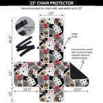 Casino Card And Chip Pattern Print Armchair Protector