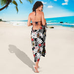 Casino Card And Chip Pattern Print Beach Sarong Wrap