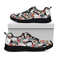Casino Card And Chip Pattern Print Black Running Shoes