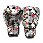 Casino Card And Chip Pattern Print Boxing Gloves