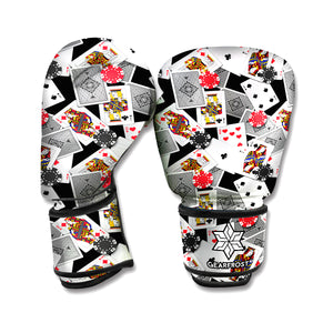 Casino Card And Chip Pattern Print Boxing Gloves