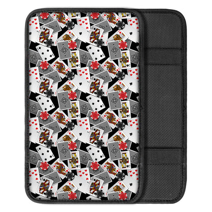 Casino Card And Chip Pattern Print Car Center Console Cover