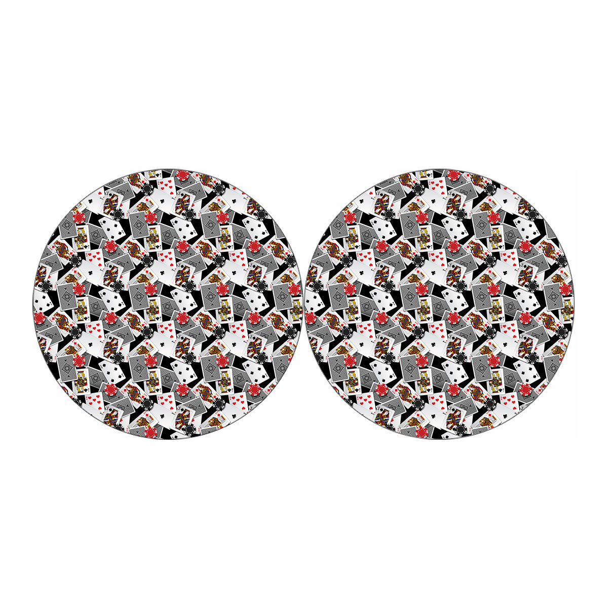 Casino Card And Chip Pattern Print Car Coasters