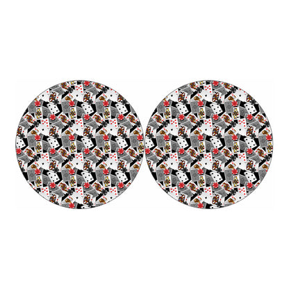 Casino Card And Chip Pattern Print Car Coasters