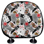 Casino Card And Chip Pattern Print Car Headrest Covers