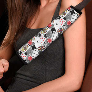 Casino Card And Chip Pattern Print Car Seat Belt Covers