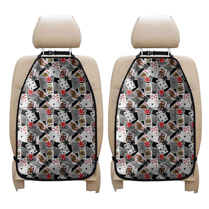 Casino Card And Chip Pattern Print Car Seat Organizers
