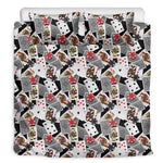 Casino Card And Chip Pattern Print Duvet Cover Bedding Set