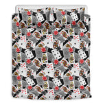 Casino Card And Chip Pattern Print Duvet Cover Bedding Set