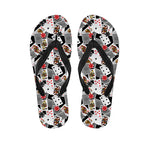 Casino Card And Chip Pattern Print Flip Flops