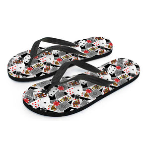 Casino Card And Chip Pattern Print Flip Flops