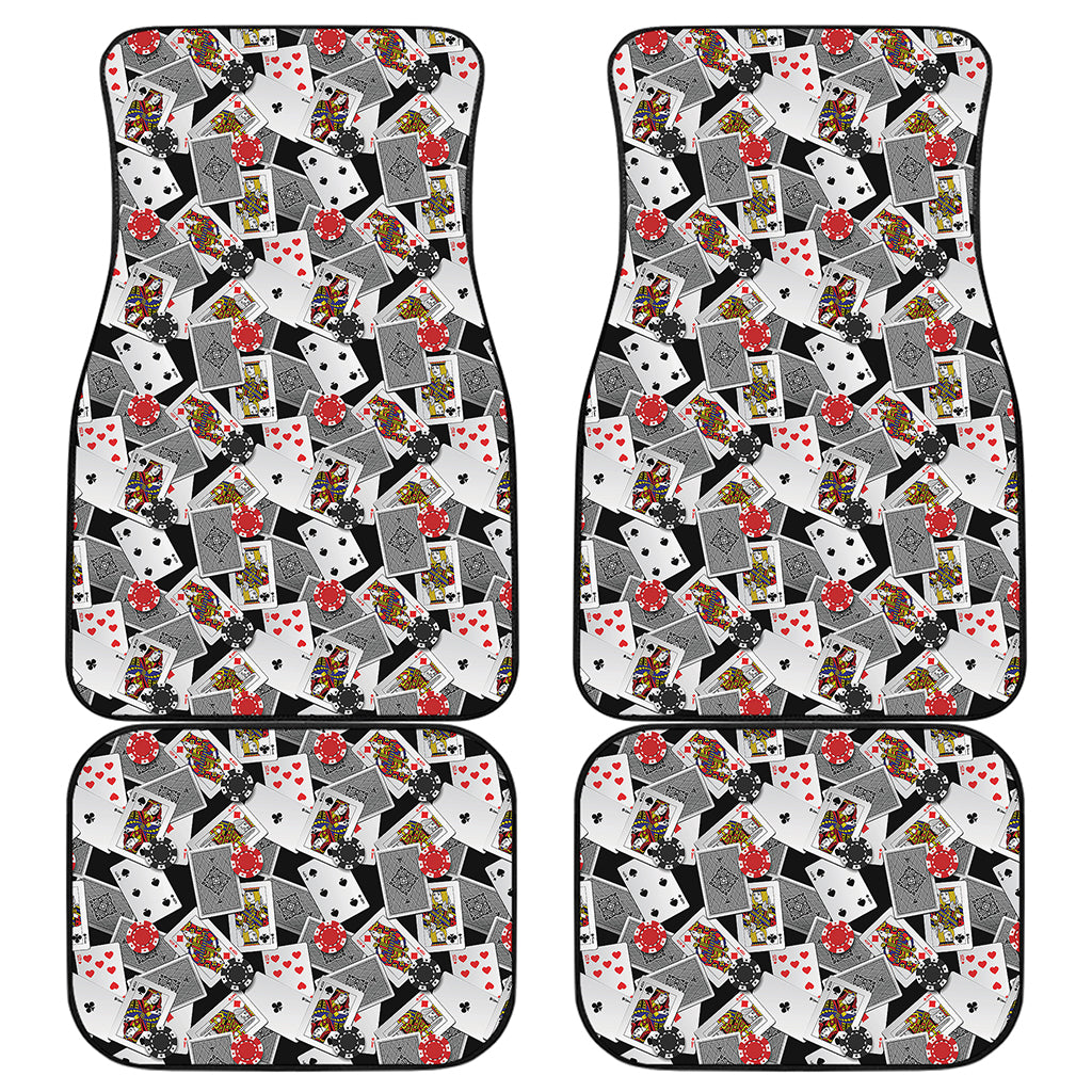 Casino Card And Chip Pattern Print Front and Back Car Floor Mats