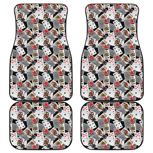Casino Card And Chip Pattern Print Front and Back Car Floor Mats