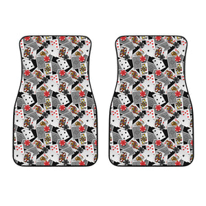 Casino Card And Chip Pattern Print Front Car Floor Mats