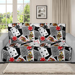 Casino Card And Chip Pattern Print Futon Protector