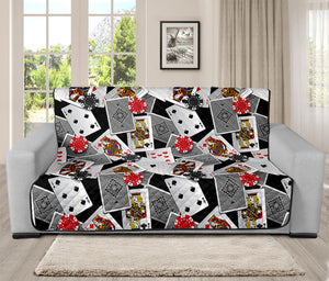 Casino Card And Chip Pattern Print Futon Protector