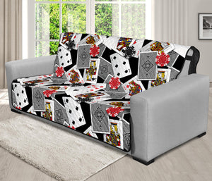 Casino Card And Chip Pattern Print Futon Protector