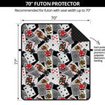 Casino Card And Chip Pattern Print Futon Protector