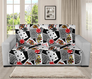 Casino Card And Chip Pattern Print Futon Protector