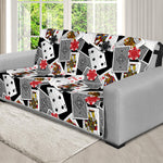 Casino Card And Chip Pattern Print Futon Protector