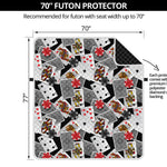 Casino Card And Chip Pattern Print Futon Protector