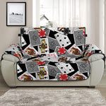 Casino Card And Chip Pattern Print Half Sofa Protector