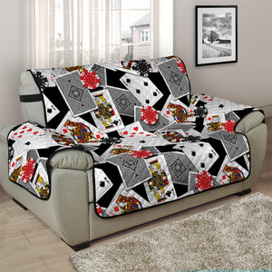 Casino Card And Chip Pattern Print Half Sofa Protector