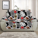 Casino Card And Chip Pattern Print Half Sofa Protector