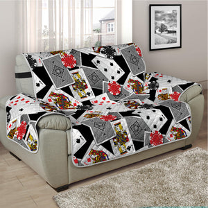 Casino Card And Chip Pattern Print Half Sofa Protector