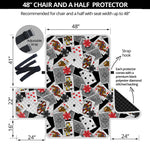 Casino Card And Chip Pattern Print Half Sofa Protector