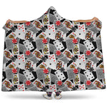 Casino Card And Chip Pattern Print Hooded Blanket