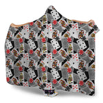 Casino Card And Chip Pattern Print Hooded Blanket