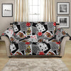 Casino Card And Chip Pattern Print Loveseat Protector