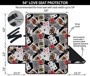 Casino Card And Chip Pattern Print Loveseat Protector