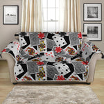 Casino Card And Chip Pattern Print Loveseat Protector