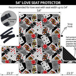 Casino Card And Chip Pattern Print Loveseat Protector