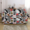 Casino Card And Chip Pattern Print Loveseat Slipcover