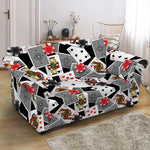 Casino Card And Chip Pattern Print Loveseat Slipcover