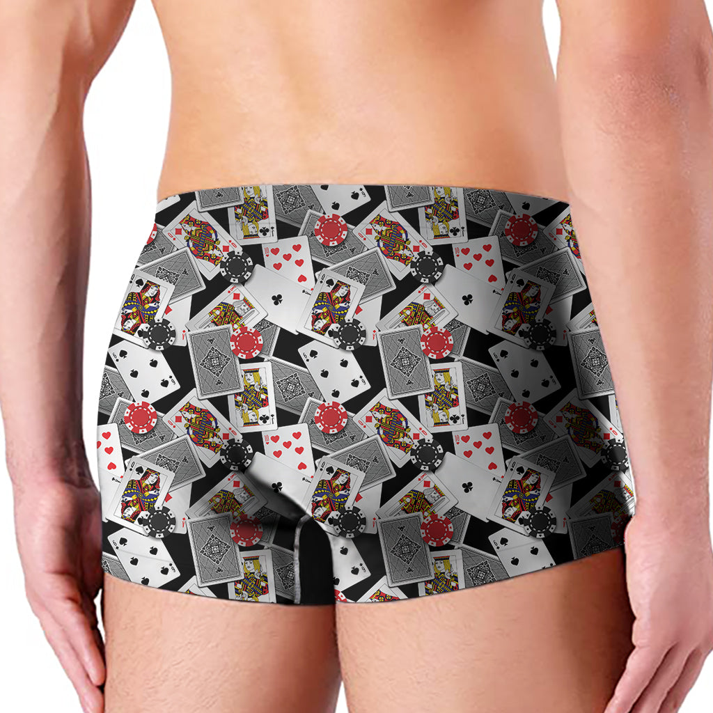 Casino Card And Chip Pattern Print Men's Boxer Briefs