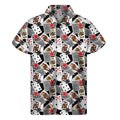 Casino Card And Chip Pattern Print Men's Short Sleeve Shirt