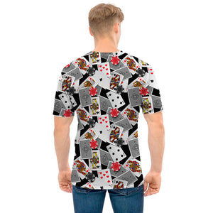 Casino Card And Chip Pattern Print Men's T-Shirt