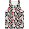 Casino Card And Chip Pattern Print Men's Tank Top