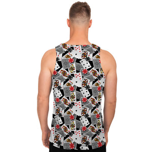 Casino Card And Chip Pattern Print Men's Tank Top