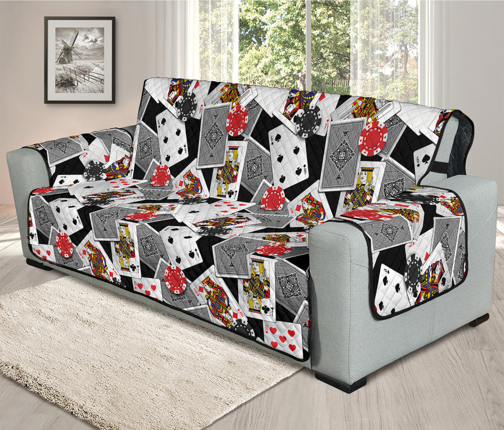 Casino Card And Chip Pattern Print Oversized Sofa Protector