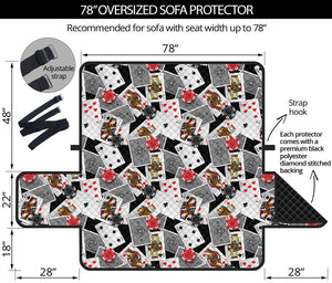 Casino Card And Chip Pattern Print Oversized Sofa Protector