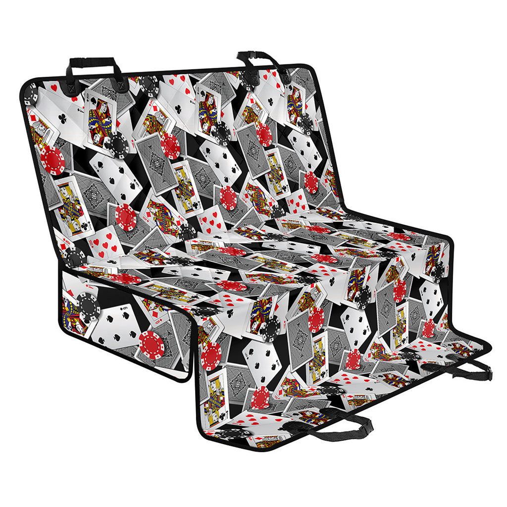 Casino Card And Chip Pattern Print Pet Car Back Seat Cover