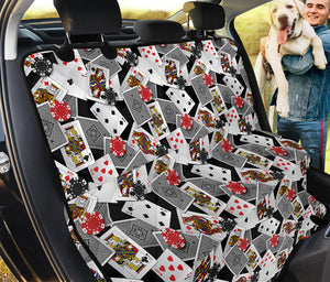 Casino Card And Chip Pattern Print Pet Car Back Seat Cover