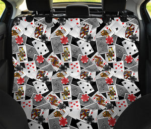 Casino Card And Chip Pattern Print Pet Car Back Seat Cover