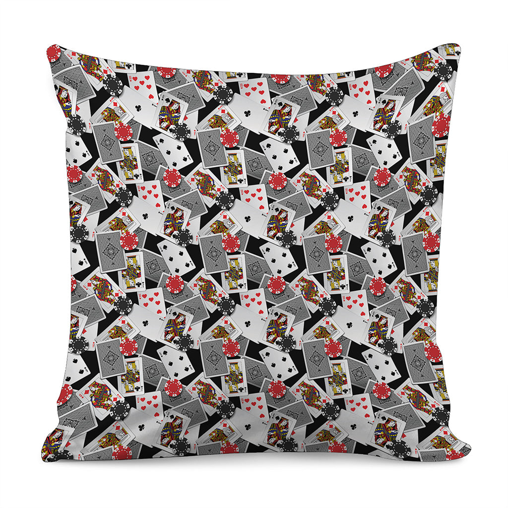 Casino Card And Chip Pattern Print Pillow Cover